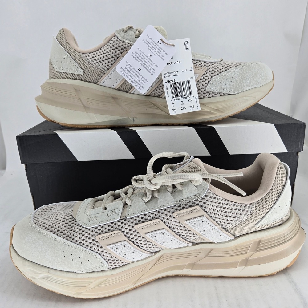 Adidas Astrastar Silver Pebble Grey Two Running Shoes KI9249 Mens 9.5 NEW